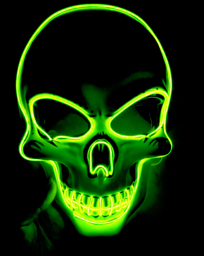 LED Halloween Mask β 4 Light Modes | 10 Colors | Glows in the Dark