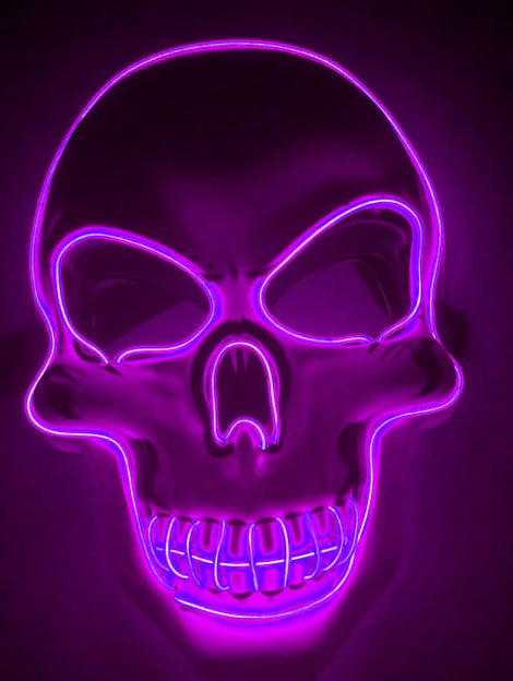 LED Halloween Mask β 4 Light Modes | 10 Colors | Glows in the Dark