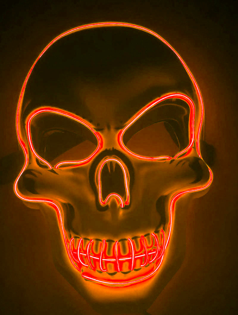 LED Halloween Mask – 4 Light Modes | 10 Colors | Glows in the Dark
