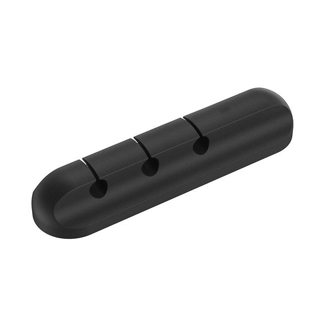 Silicone Desktop Cable Organizer – Tangle-Free Wire Holder (Black)