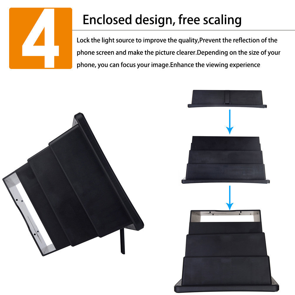 8.2" HD Curved Screen Magnifier – Mobile Phone Projector for Movies & 3D Viewing