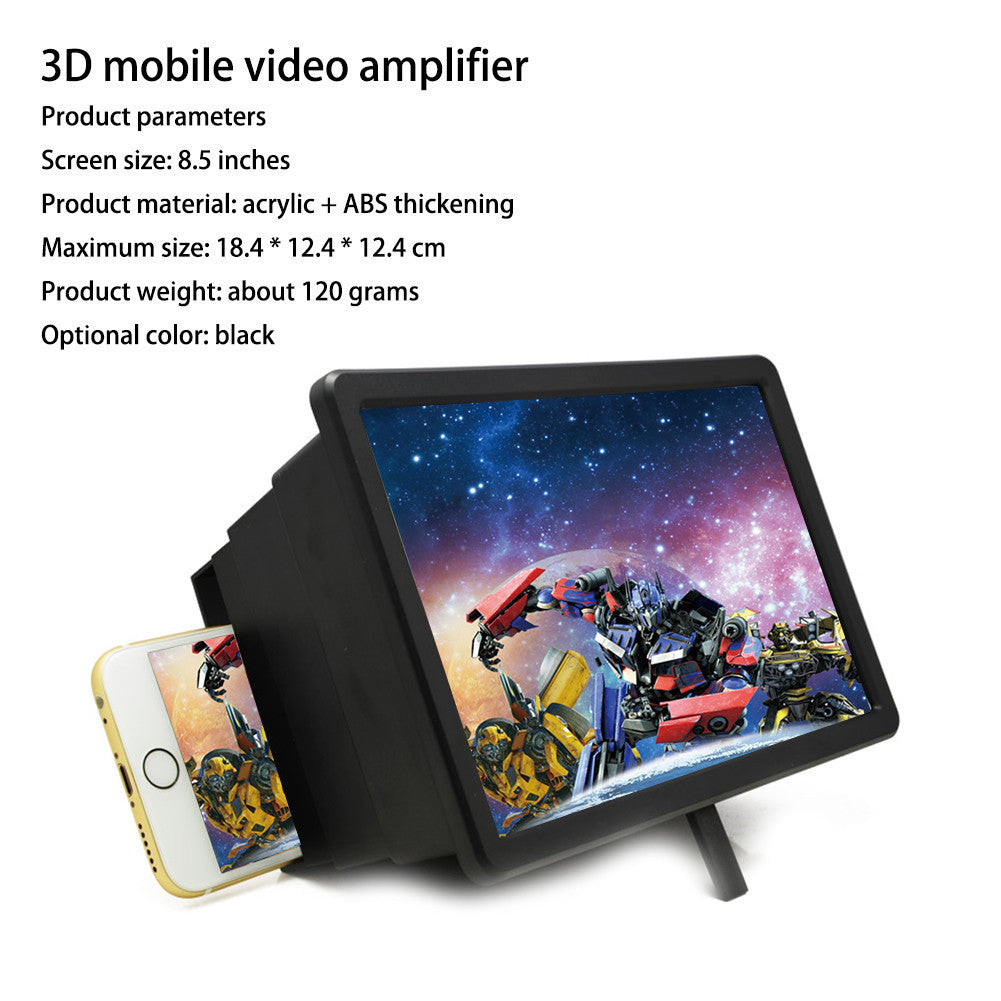 8.2" HD Curved Screen Magnifier – Mobile Phone Projector for Movies & 3D Viewing
