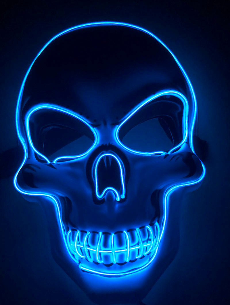 LED Halloween Mask – 4 Light Modes | 10 Colors | Glows in the Dark
