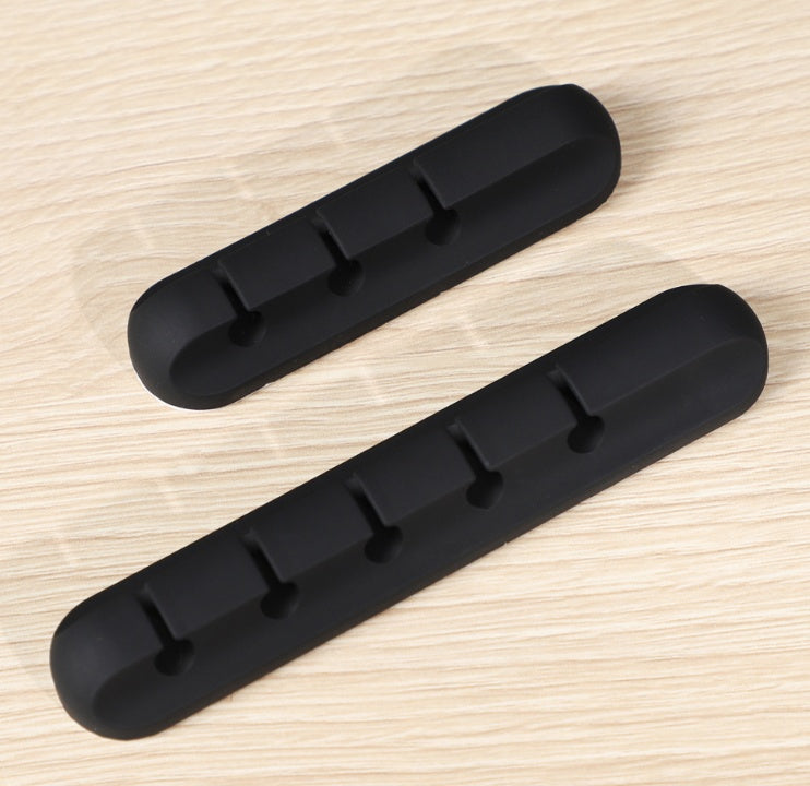 Silicone Desktop Cable Organizer – Tangle-Free Wire Holder (Black)