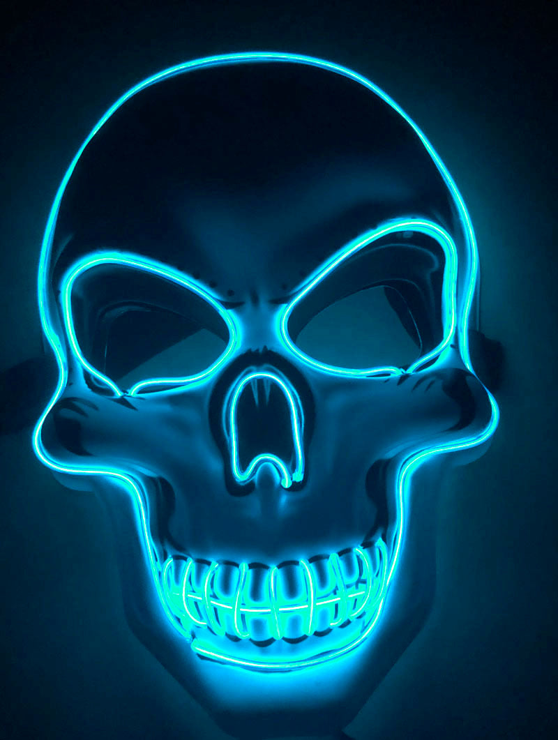 LED Halloween Mask – 4 Light Modes | 10 Colors | Glows in the Dark