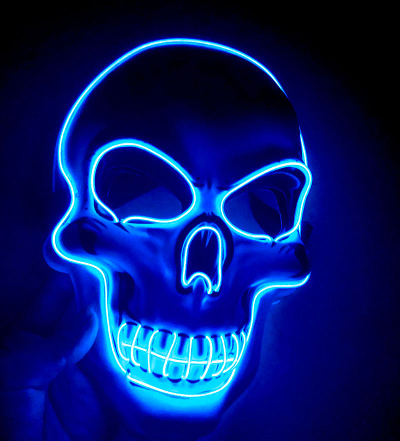 LED Halloween Mask – 4 Light Modes | 10 Colors | Glows in the Dark