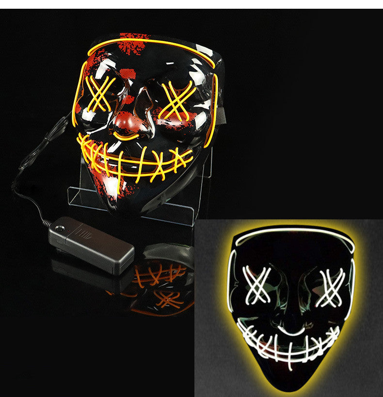 Cold Light LED Halloween Mask – Glows in the Dark | One Size Fits All