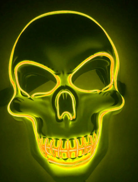 LED Halloween Mask – 4 Light Modes | 10 Colors | Glows in the Dark