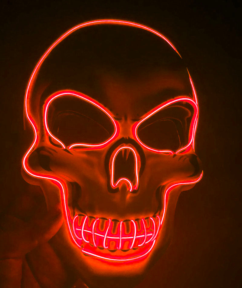 LED Halloween Mask – 4 Light Modes | 10 Colors | Glows in the Dark