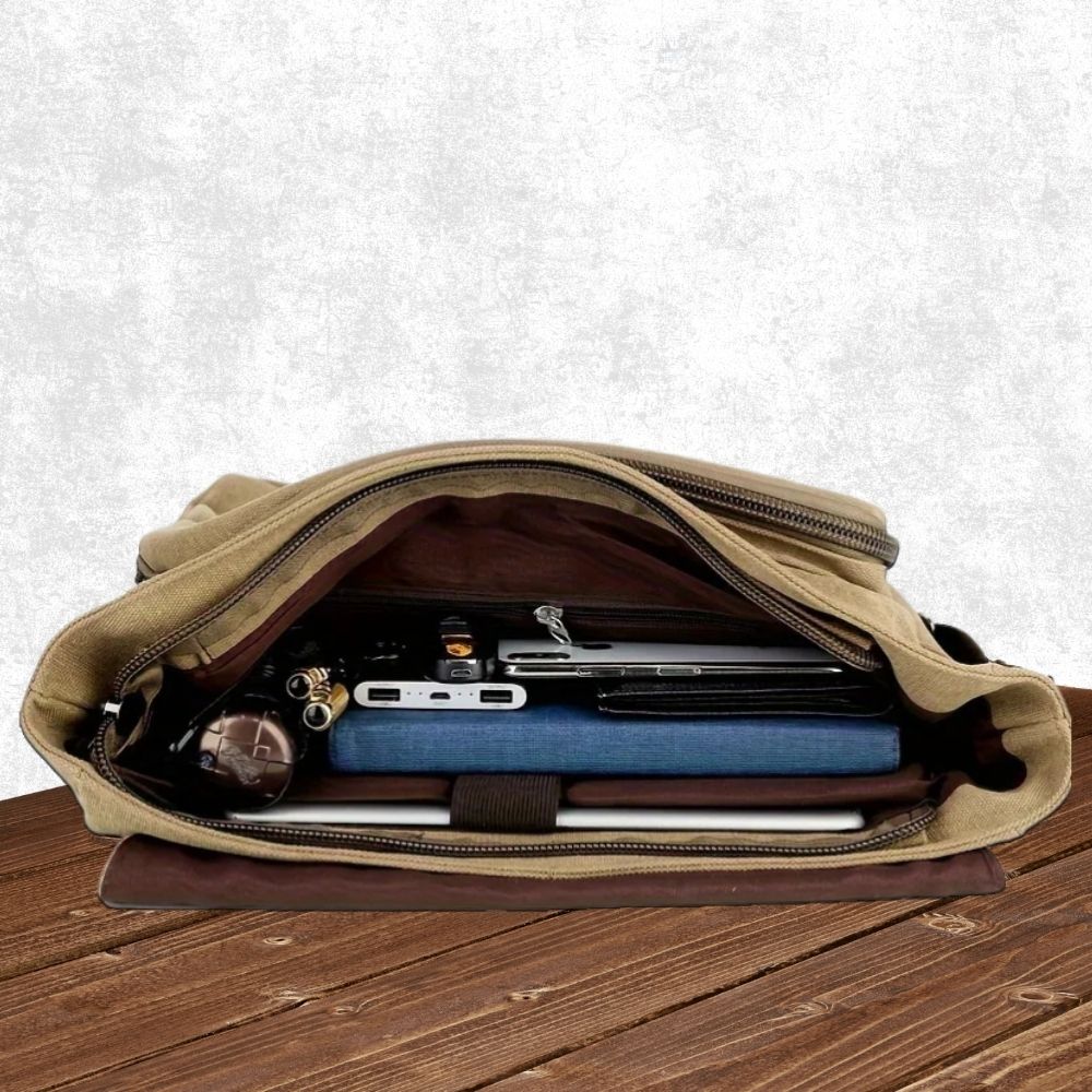 Men's Canvas Satchel Messenger Sling Bag - Durable Shoulder Crossbody Bag for Work, Commuting, Travel & Everyday Carry