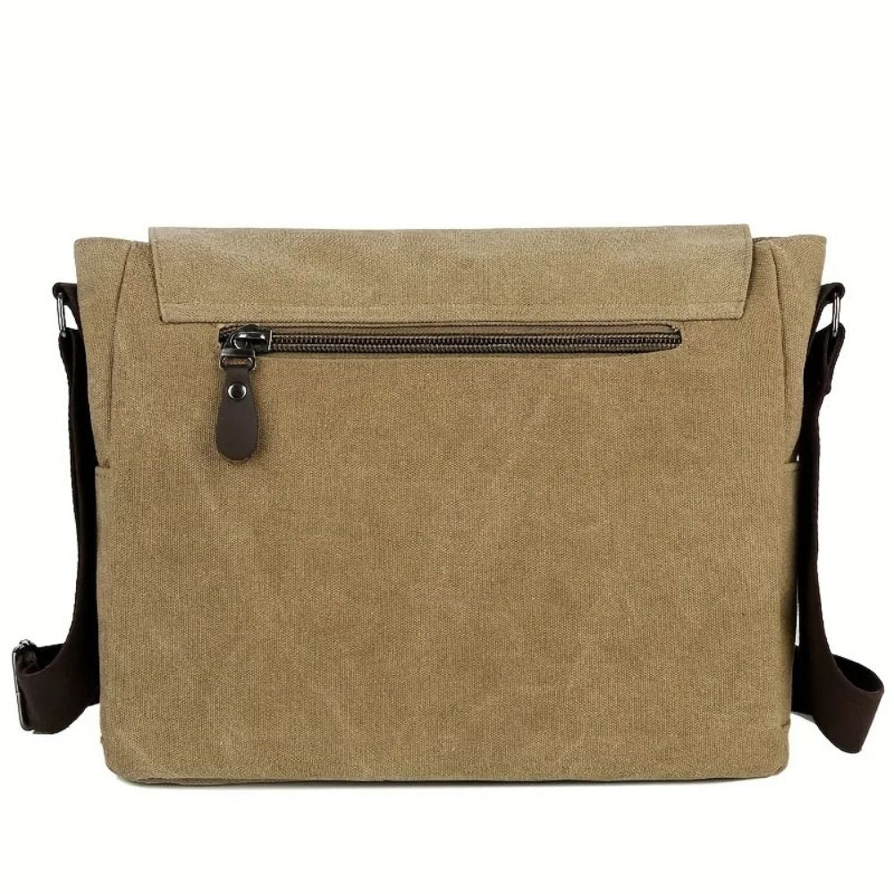 Men's Canvas Satchel Messenger Sling Bag - Durable Shoulder Crossbody Bag for Work, Commuting, Travel & Everyday Carry