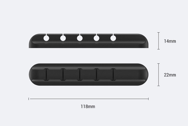 Silicone Desktop Cable Organizer – Tangle-Free Wire Holder (Black)