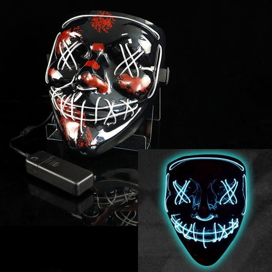 Cold Light LED Halloween Mask – Glows in the Dark | One Size Fits All