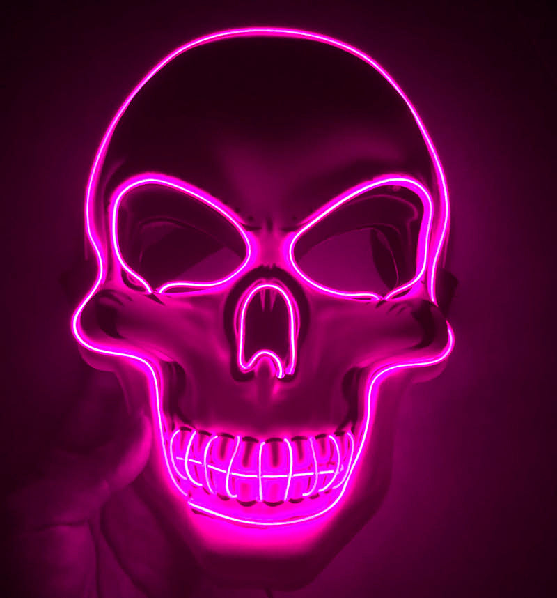 LED Halloween Mask – 4 Light Modes | 10 Colors | Glows in the Dark