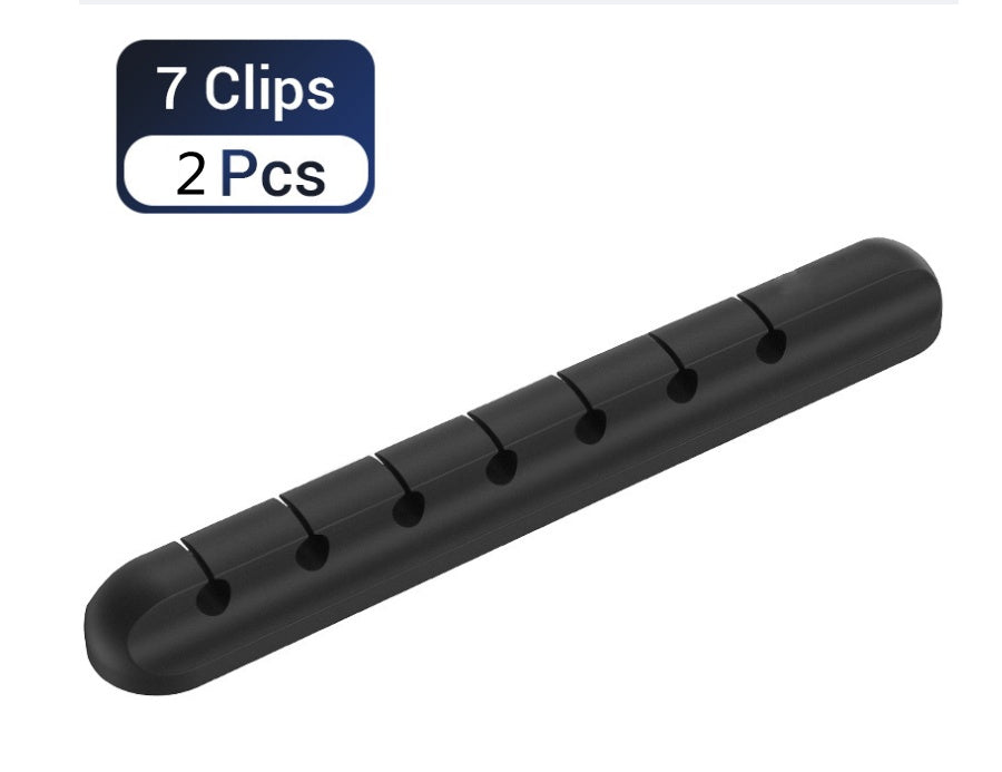 Silicone Desktop Cable Organizer – Tangle-Free Wire Holder (Black)