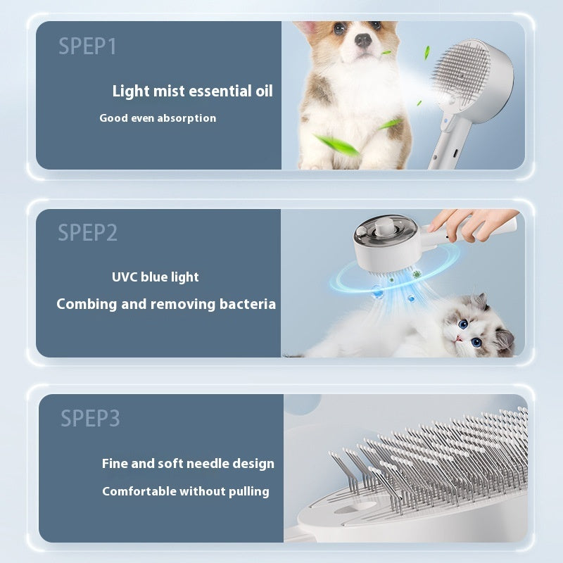 Steam Pet Grooming Brush – Removes Loose Hair from Dogs & Cats