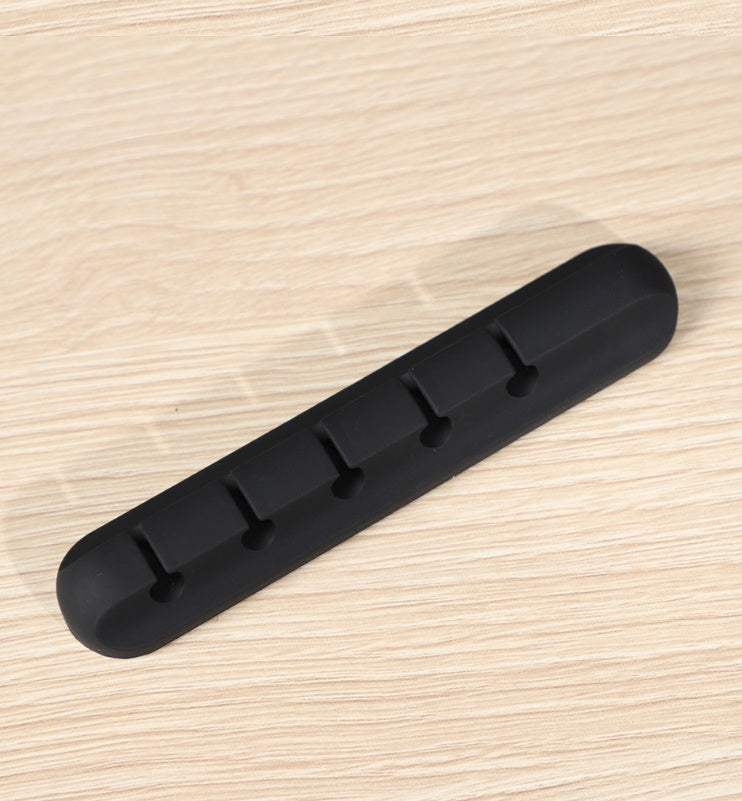 Silicone Desktop Cable Organizer – Tangle-Free Wire Holder (Black)