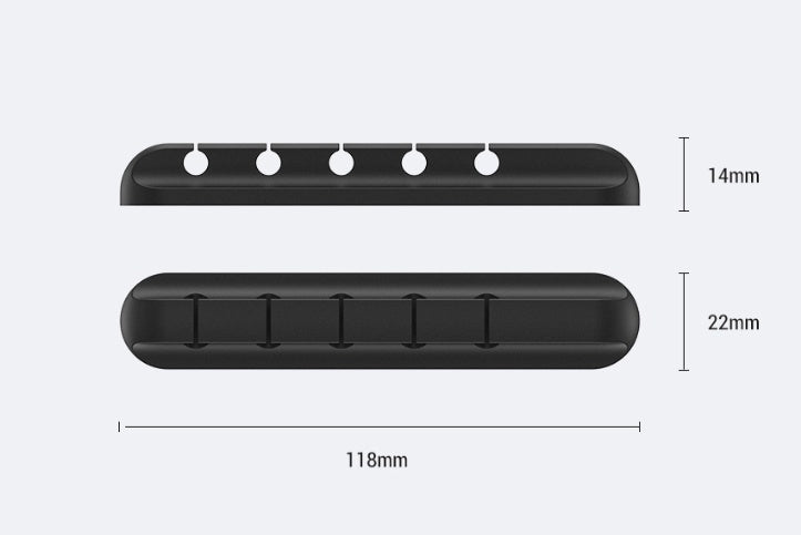 Silicone Desktop Cable Organizer – Tangle-Free Wire Holder (Black)