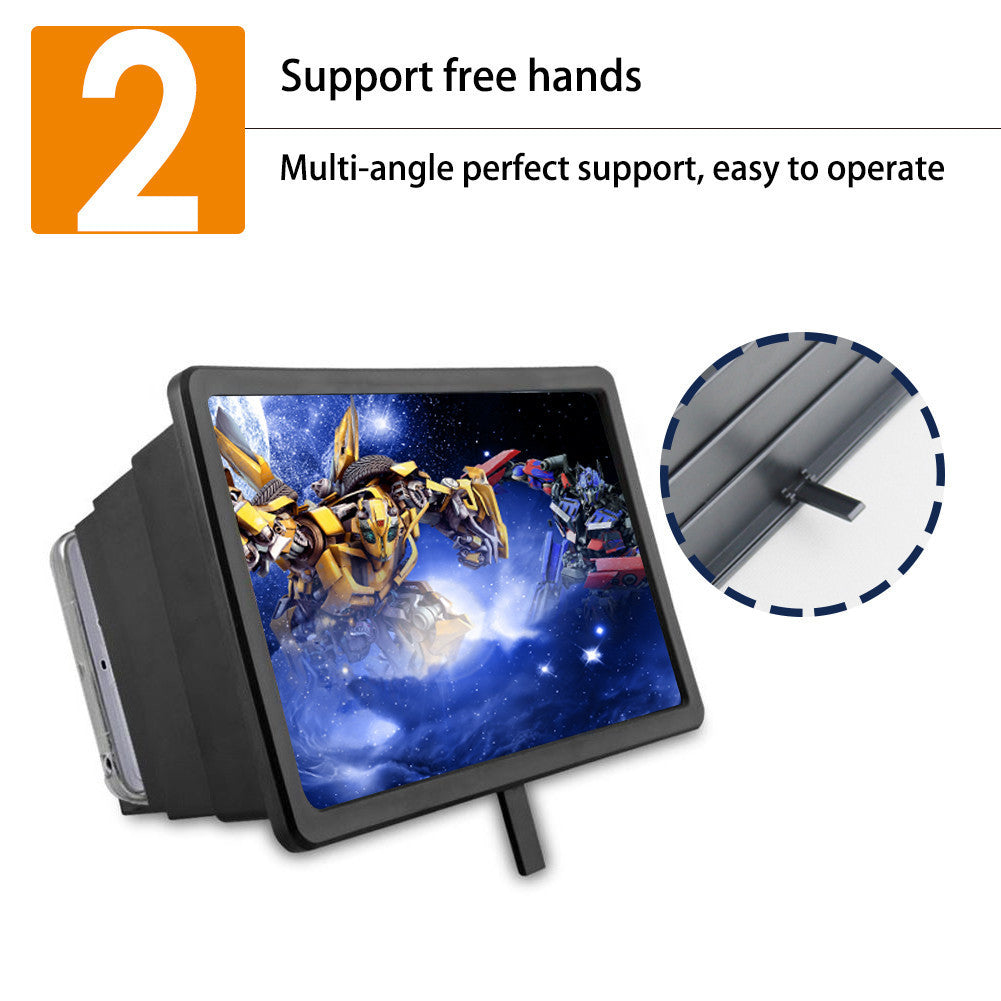 8.2" HD Curved Screen Magnifier – Mobile Phone Projector for Movies & 3D Viewing
