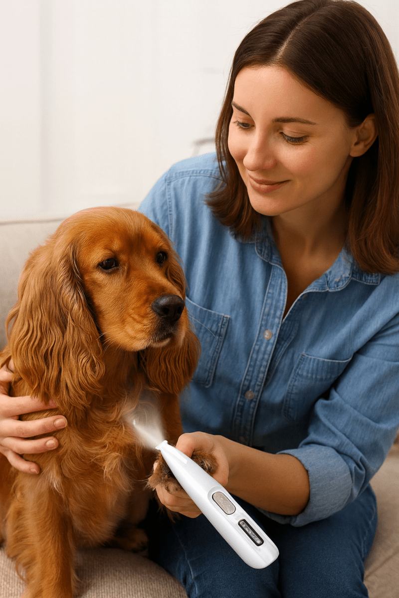 Ultra-Quiet Pet Hair Trimmer for Dogs & Cats - 35dB Low-Noise Grooming Clippers for Paws, Ears & Anxious Pets