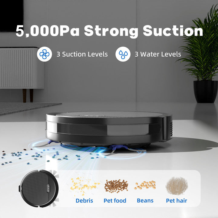 Robot Vacuum & Mop – 3-in-1 Cleaner for Pet Hair & Hard Floors.