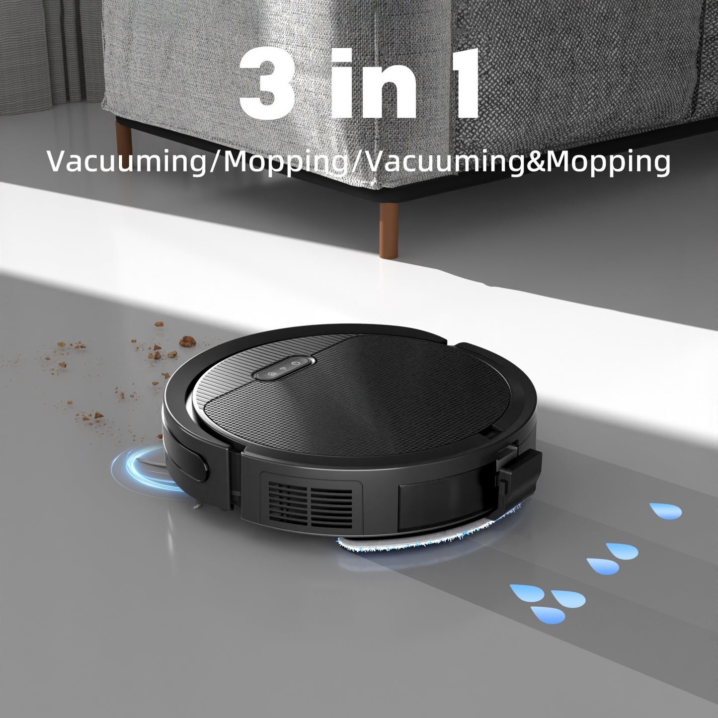 Robot Vacuum & Mop – 3-in-1 Cleaner for Pet Hair & Hard Floors.