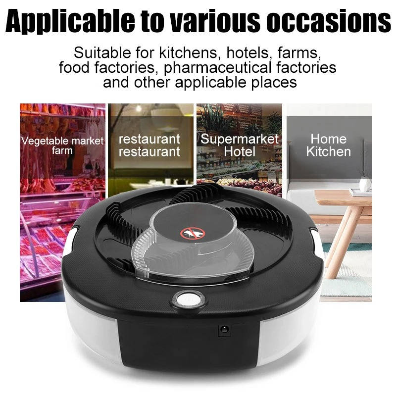 Electric Fly Trap for Indoor & Outdoor Use - Chemical-Free Quiet Spinning Fly Catcher for Kitchen, Patio, Picnic & Restaurant