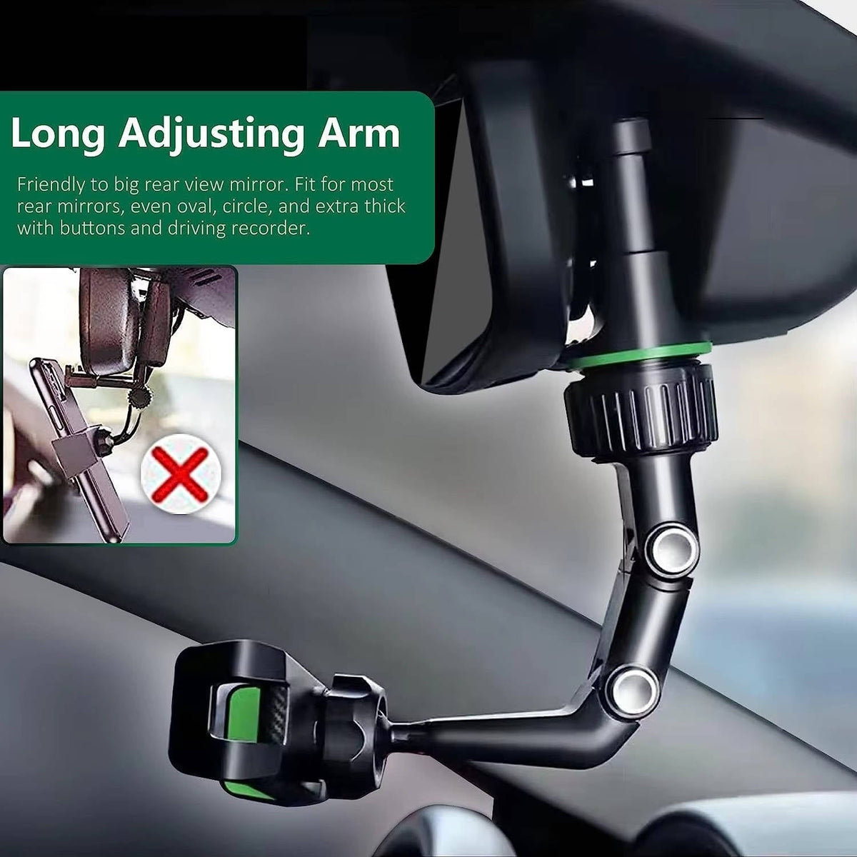 Universal Car Phone Holder Mount - 360° Rotation Dashboard & Air Vent Cell Phone Holder for iPhone, Android & Most Cases