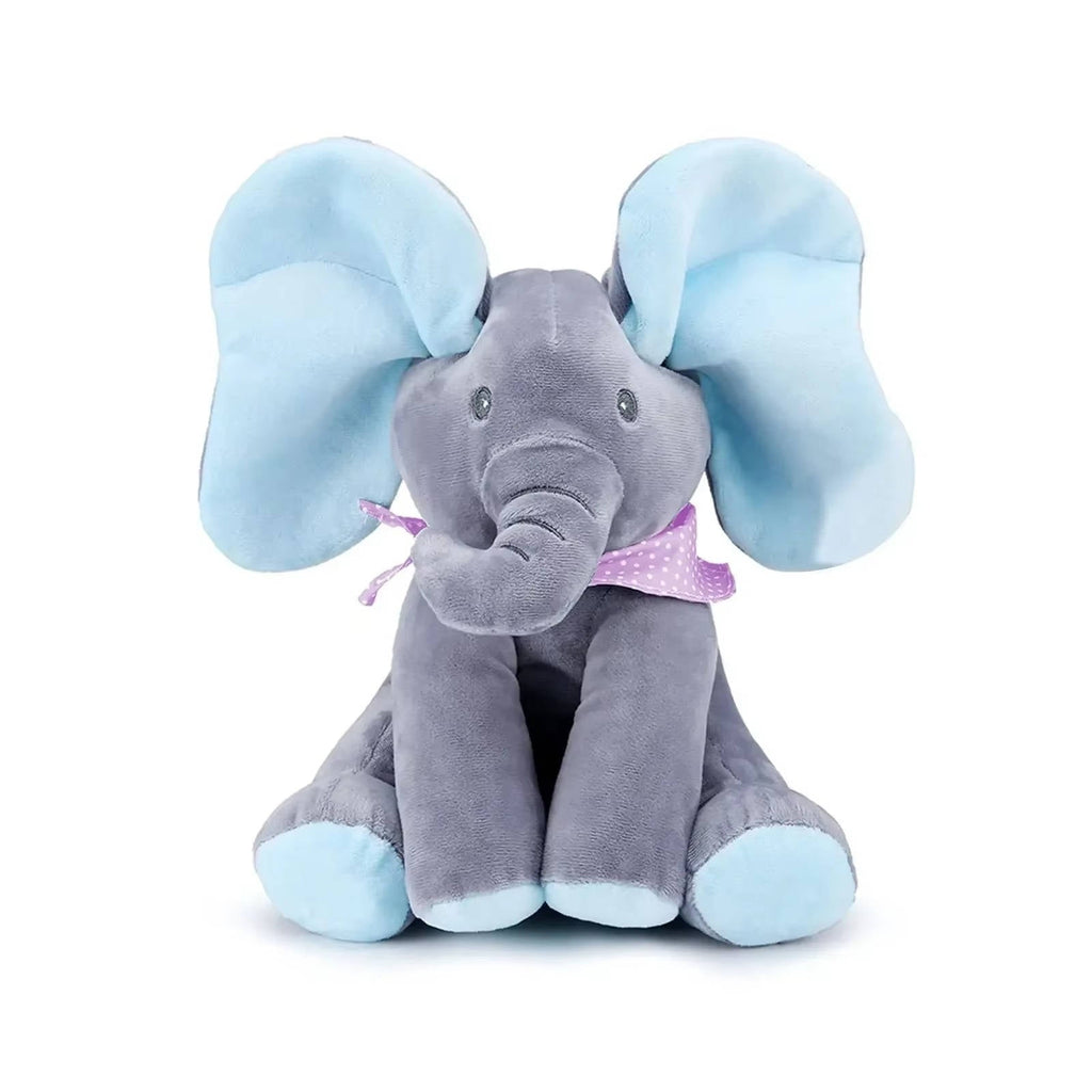 Peek-a-Boo Talking Elephant Plush Toy for Babies & Toddlers - Interactive Stuffed Animal with Moving Ears, Gift