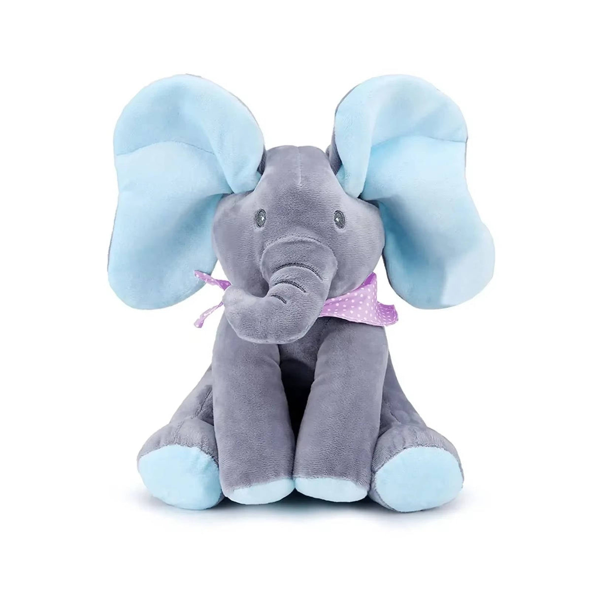Peek-a-Boo Talking Elephant Plush Toy for Babies & Toddlers - Interactive Stuffed Animal with Moving Ears, Gift