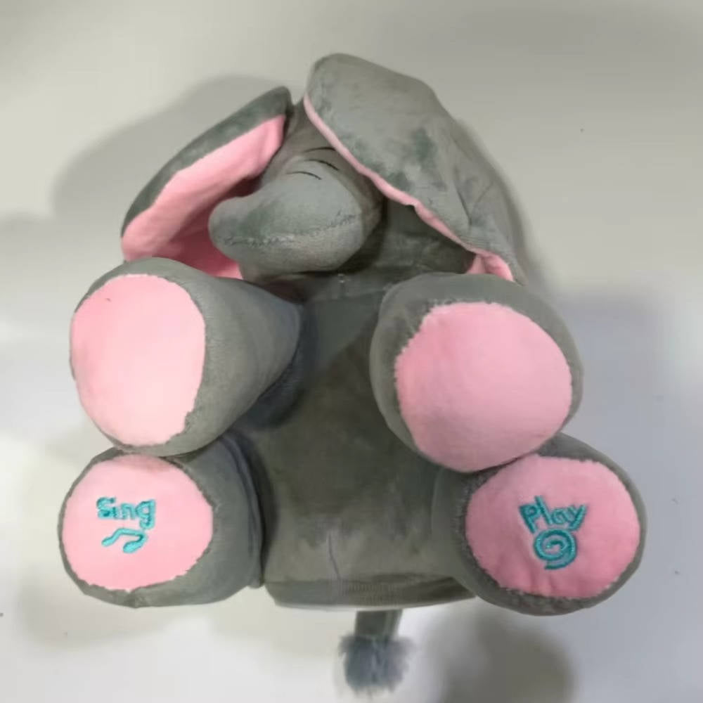 Peek-a-Boo Talking Elephant Plush Toy for Babies & Toddlers - Interactive Stuffed Animal with Moving Ears, Gift