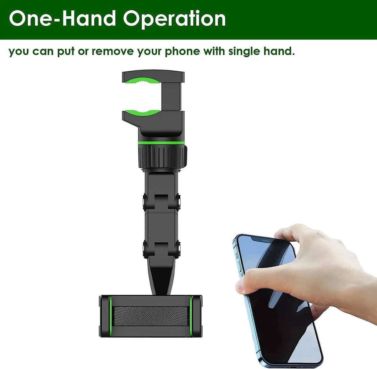 Universal Car Phone Holder Mount - 360° Rotation Dashboard & Air Vent Cell Phone Holder for iPhone, Android & Most Cases