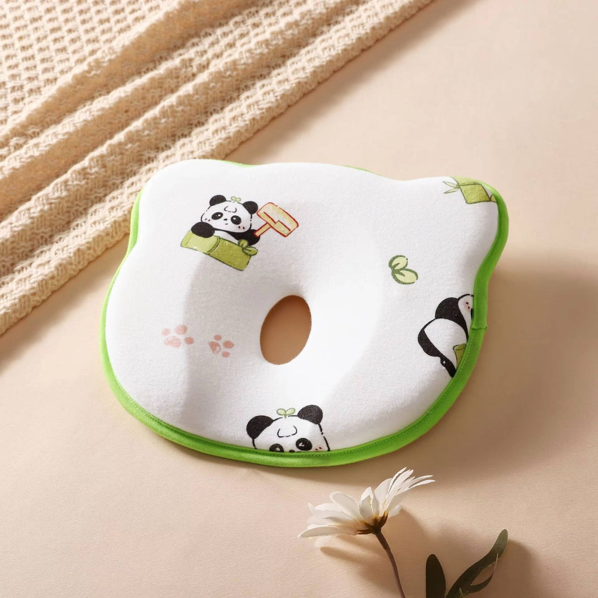 U-Shaped Infant Head Support Pillow for Newborns - Soft Breathable Baby Cushion for Supervised Tummy Time, Machine Washable