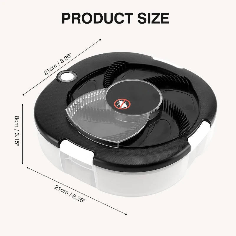 Electric Fly Trap for Indoor & Outdoor Use - Chemical-Free Quiet Spinning Fly Catcher for Kitchen, Patio, Picnic & Restaurant
