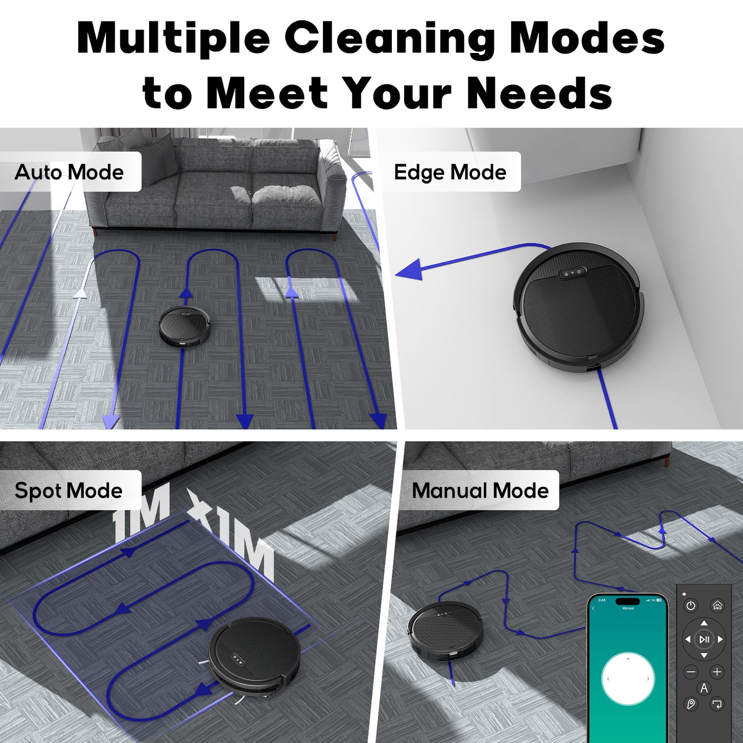 Robot Vacuum & Mop – 3-in-1 Cleaner for Pet Hair & Hard Floors.
