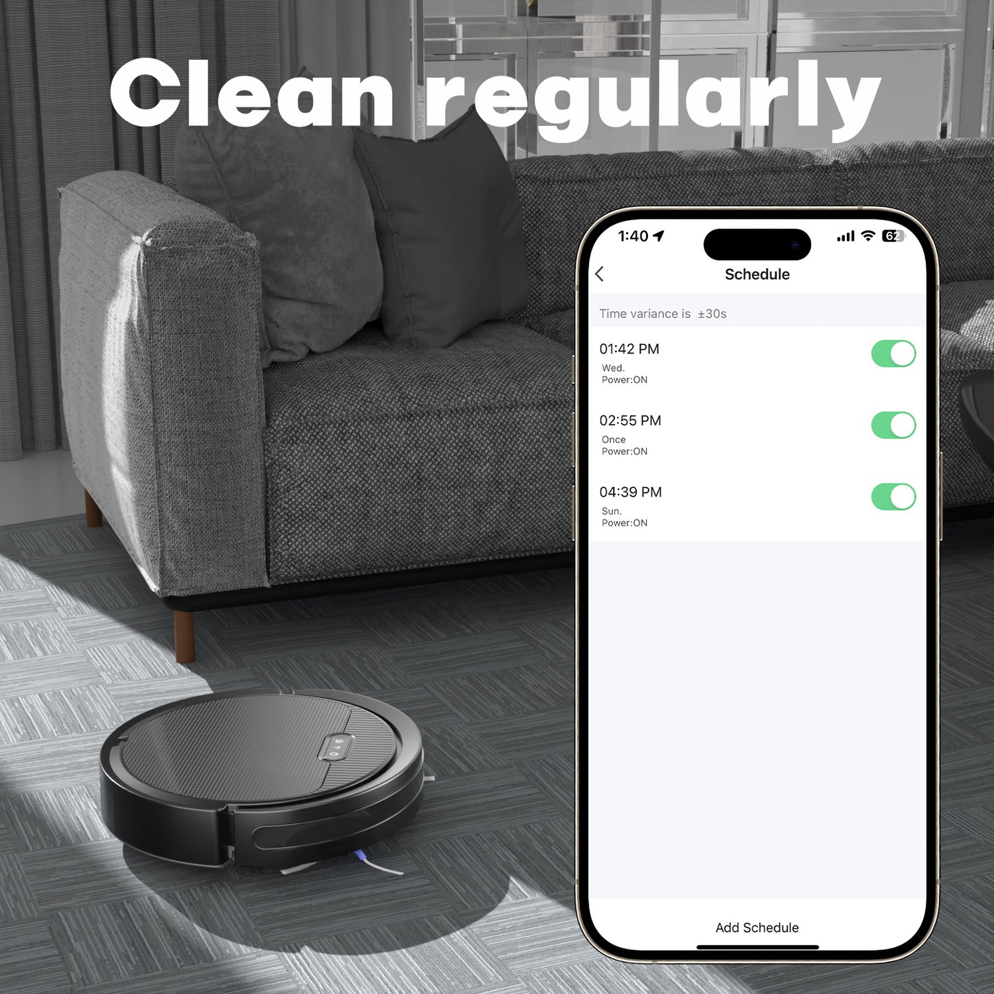 Robot Vacuum & Mop – 3-in-1 Cleaner for Pet Hair & Hard Floors.