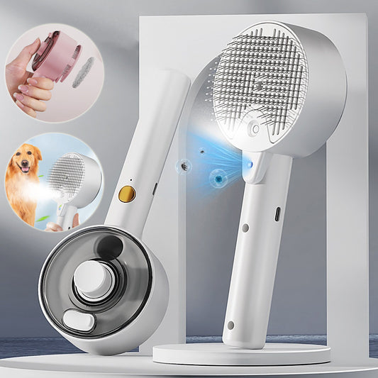Steam Pet Grooming Brush – Removes Loose Hair from Dogs & Cats