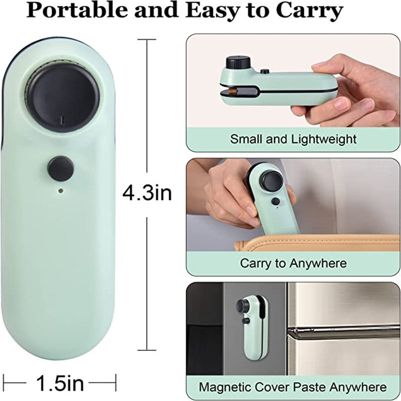 2-in-1 Rechargeable Mini Bag Sealer & Cutter – Portable Heat Sealer with USB Charging