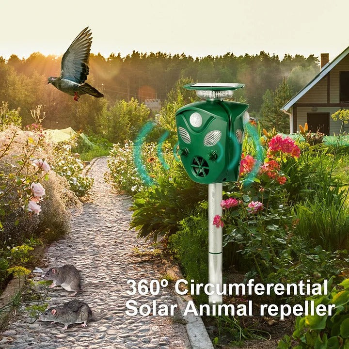 360° Solar-Powered Ultrasonic Animal Deterrent - Outdoor & Pest Control (view 6)