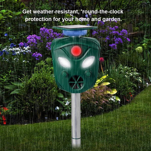 360° Solar-Powered Ultrasonic Animal Deterrent - Outdoor & Pest Control (view 2)