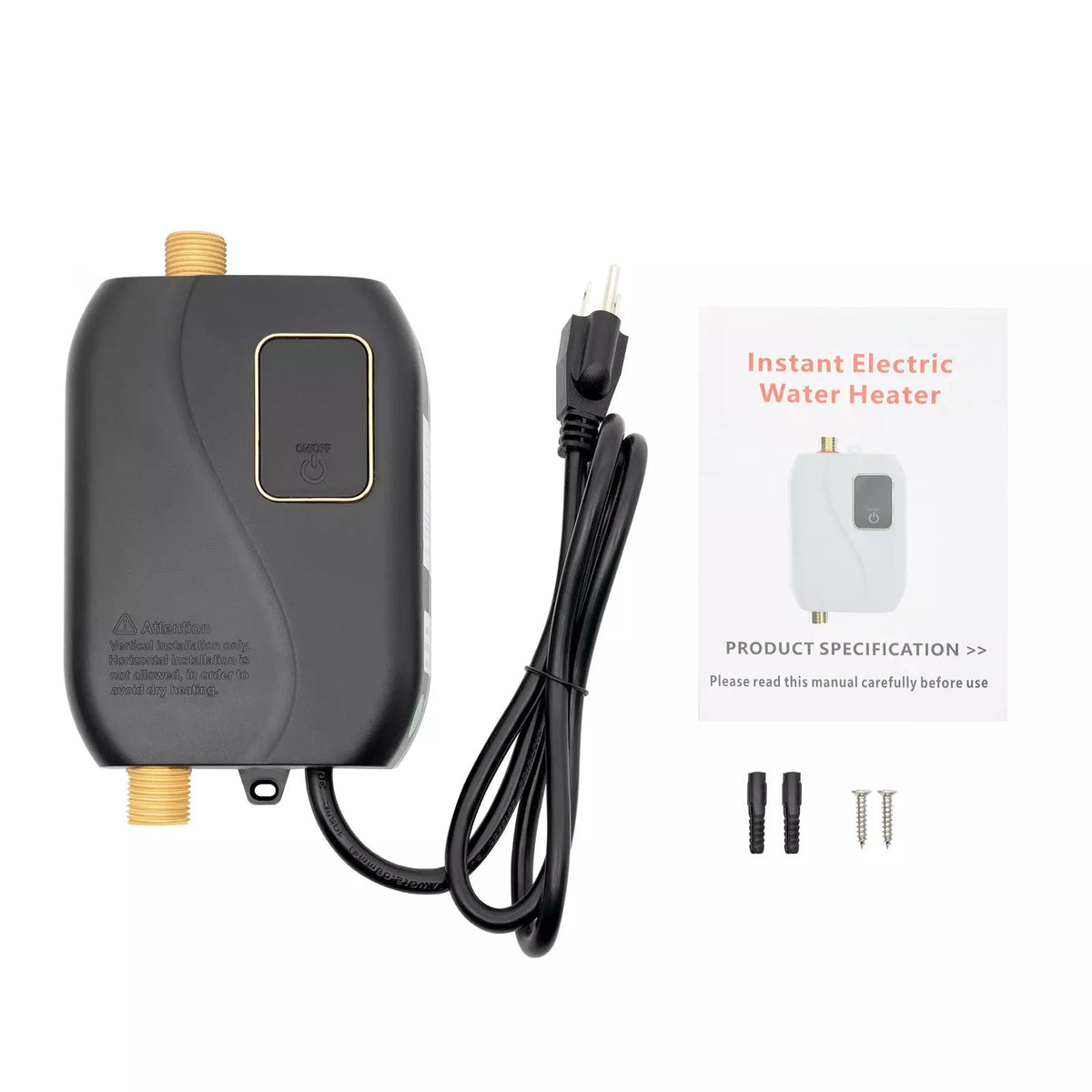 Instant Tankless Electric Water Heater - Compact On-Demand Hot Water for Under Sink, Kitchen, Bathroom & Utility, Space Saving