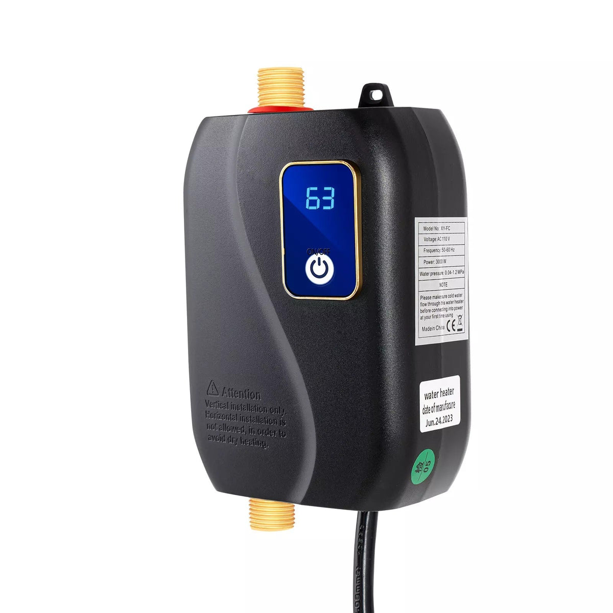 Instant Tankless Electric Water Heater - Compact On-Demand Hot Water for Under Sink, Kitchen, Bathroom & Utility, Space Saving