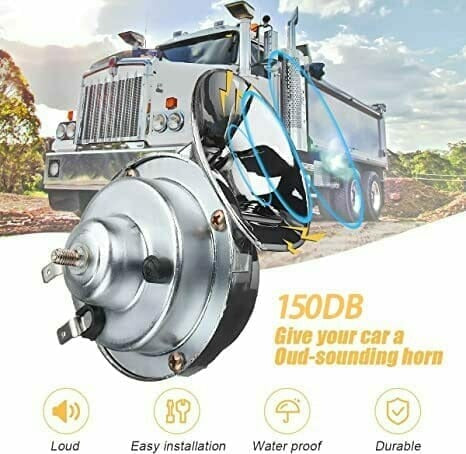 Loud 12V Train Horn for Trucks - Powerful Extra-Loud Horn for Pickup, Car, Off-Road & Farm Vehicles, Easy Install