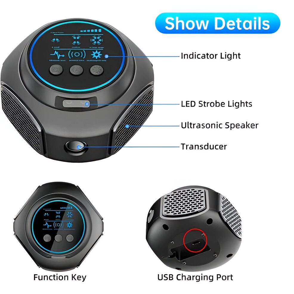 Ultrasonic Spider Deterrent Plug-In - Chemical-Free Indoor Pest Repeller for Spiders & Bugs in Home, Garage & Basement