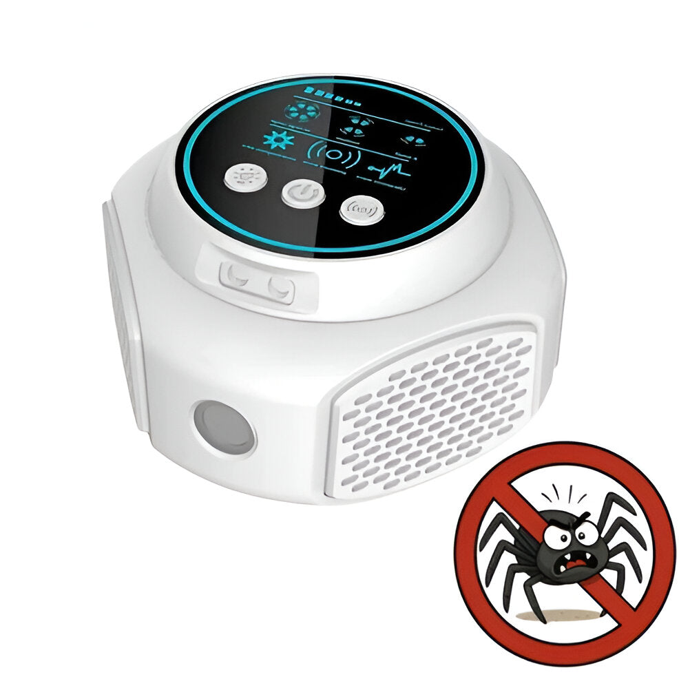 Ultrasonic Spider Deterrent Plug-In - Chemical-Free Indoor Pest Repeller for Spiders & Bugs in Home, Garage & Basement