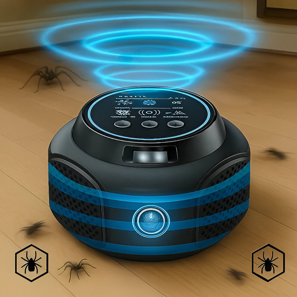 Ultrasonic Spider Deterrent Plug-In - Chemical-Free Indoor Pest Repeller for Spiders & Bugs in Home, Garage & Basement