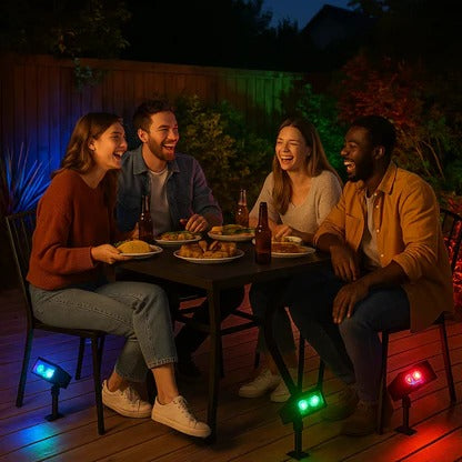 Solar LED Multi-Zoom Spotlight - Outdoor Adjustable Beam Security Light for Driveway, Backyard, Garden & Camping, Wireless