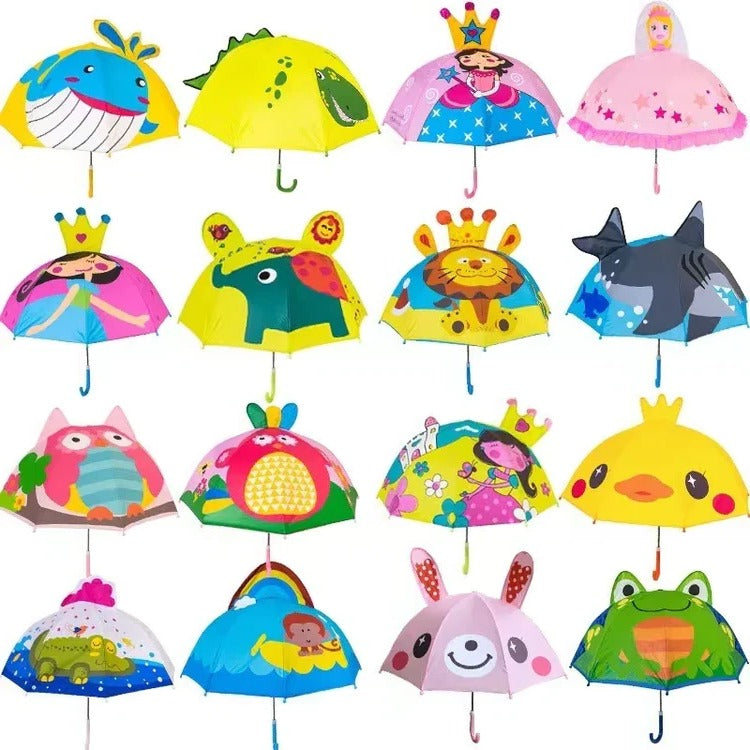 Rainbow Kids' Umbrella for Boys & Girls - Colorful Windproof Children's Rain Umbrella for School & Rainy Days