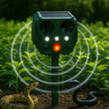 Solar Powered Ultrasonic Snake Repeller - Outdoor Weatherproof Snake Deterrent with Light for Yard, Garden & Lawn, No Batteries