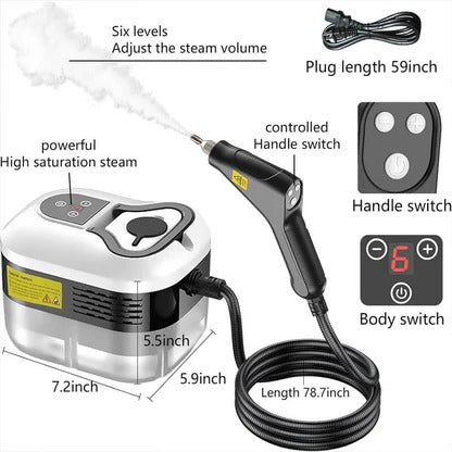 High-Pressure Handheld Steam Cleaner for Home - 221°F Chemical-Free Multi-Surface Cleaner for Tile, Grout, Kitchen, Bathroom & Car